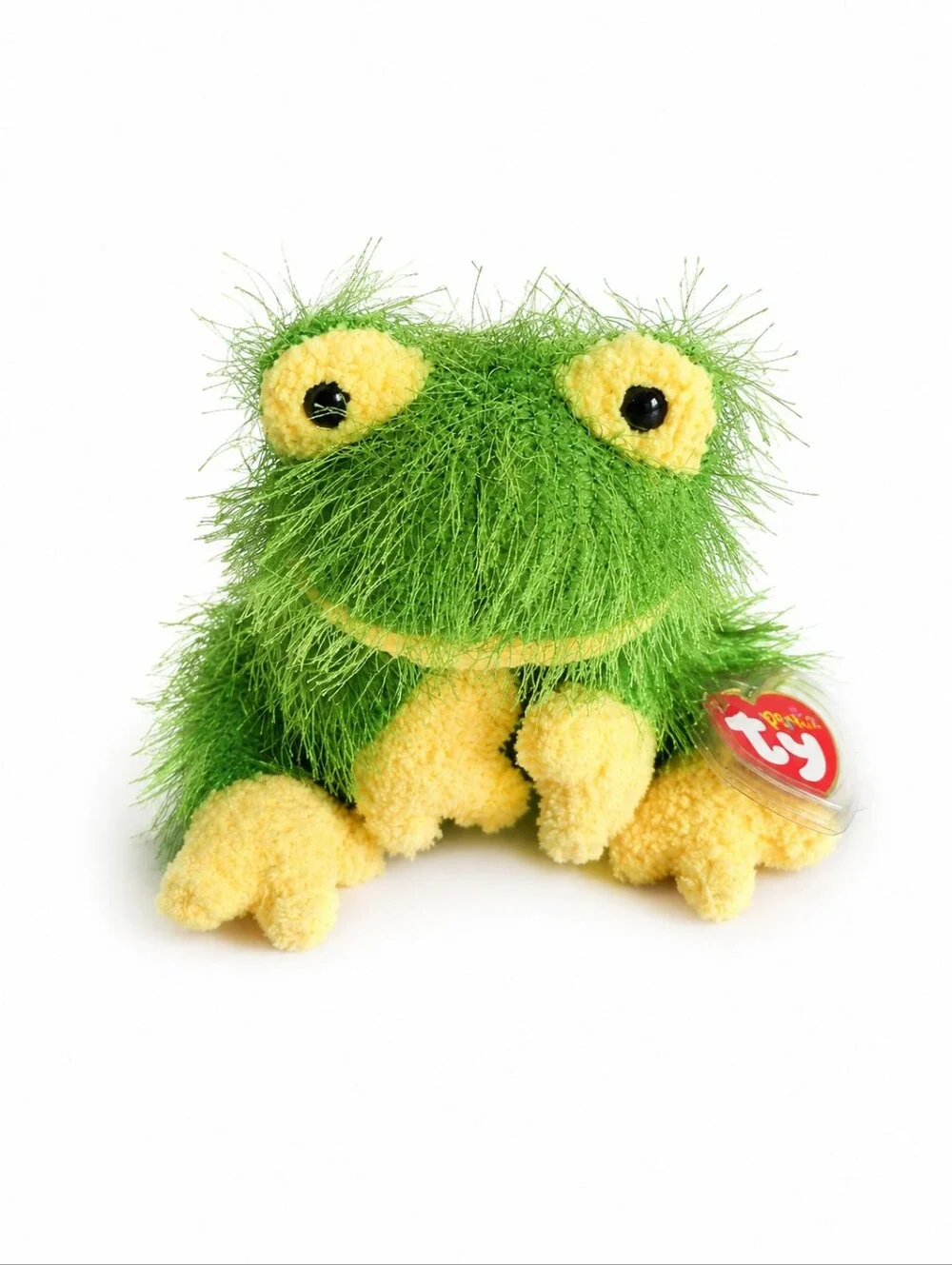 Ty Beanie Baby Punkies Hopscotch The Frog Plush 2002 Green Fuzzy Stuffed Animal